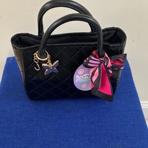 Girls Black Quilted Handbag